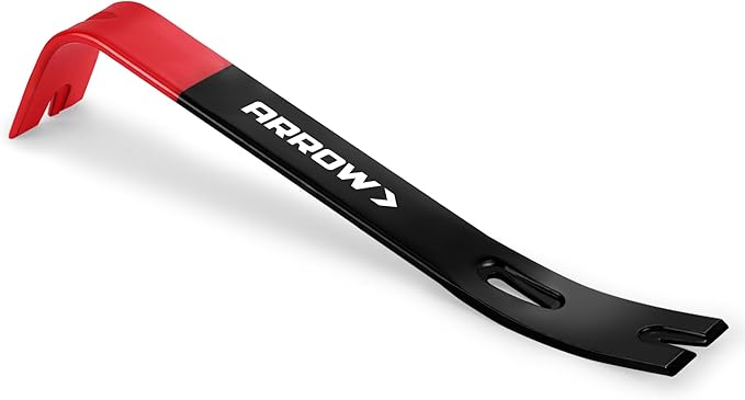 ARROW 12" Pry Bar & Nail Puller Heavy-Duty Carbon Steel, Flat Bar Crowbar with Rust-Resistant Forged Design - Multi-Purpose Tool for Prying, Lifting, Scraping