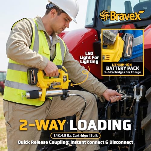 Electric Grease Gun, Cordless Grease Gun Kit with 40" Flex Hose, 12000 PSI
