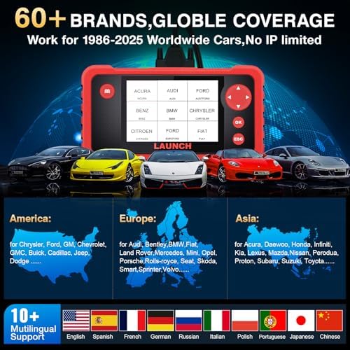 LAUNCH CRP123 V3.0 Elite OBD2 Scanner,Engine ABS SRS Transmission,3 Resets
