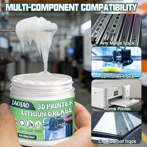 JAOJAO 100g 3D Printer Grease,Reduces Friction & Protects Rails & Bearings