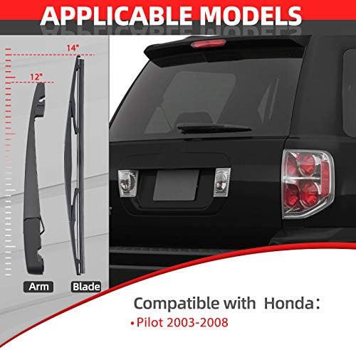 OTUAYAUTO Rear Windshield Wiper Arm Blade Kits - Replacement for 2003-2008 Honda Pilot Factory Style Accessories Parts OEM: 76740-S9V-A01