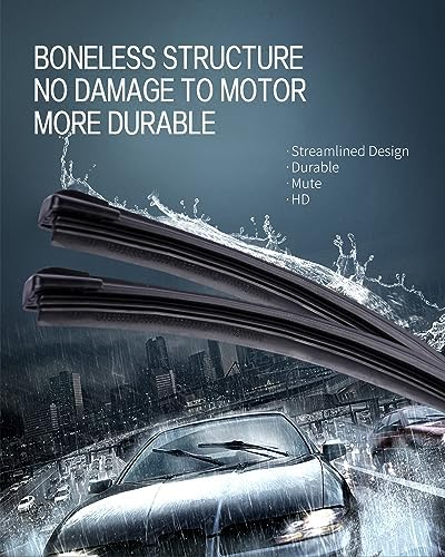 Replacement for Lexus CT200h 2011-2017 Silent Wipers -FAPIUO Front and Rear Windshield Wipers 26"/18"+8" Full Blade Set (3 Pack)