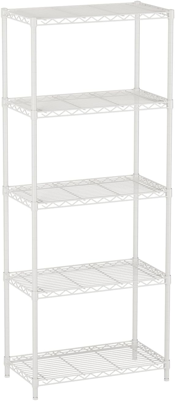 SINGAYE Shelf Wire Shelving Adjustable Storage Shelves Rack Standing Units for Kitchen Closet Laundry Bathroom Organizers Metal Pantry Narrow Mesh Gaps 12" D x 22" W x 59" H White