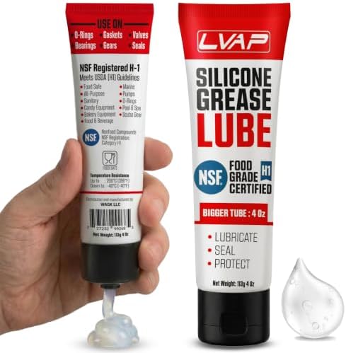 4 Oz Food Grade Silicone Grease Tube | NSF H1 Silicone Lube & Waterproof Sealant for O-Rings, Faucets, Plumbing, Pool, Spa & Kitchen Appliances | Potable Water Safe
