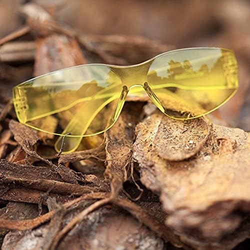 BISON LIFE Yellow Safety Glasses for Men & Women, Bulk ANSI Z87.1, 144 Pack
