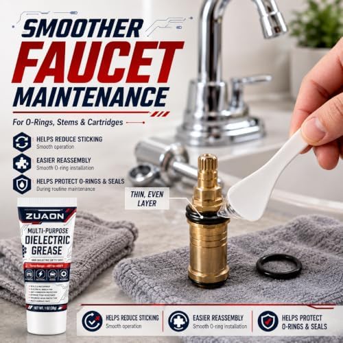 Silicone Grease Lubricant for O-Rings Faucet Plumber Sliding Door 1oz