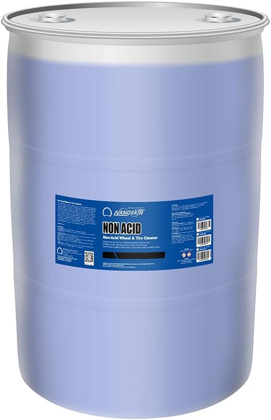 Nanoskin NON ACID Professional Wheel & Tire Cleaner 55 Gallons – Works with Wheel Brush & Tire Brush | Car Wash Wheel Cleaning Spray for Car Detailing | Removes Brake Dust, Oil, Dirt, Light Corrosion