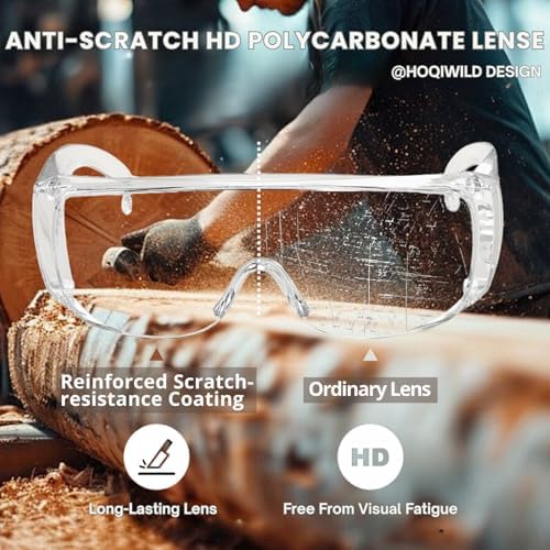 Anti-fog Safety Glasses over eyeglasses 24Pack, Scratch & Impact Resistance Lab Goggles, Ansi Z87.1 Safety Glasses for men&women, Clear Safety Glasses for Construction,Labs,Industrial