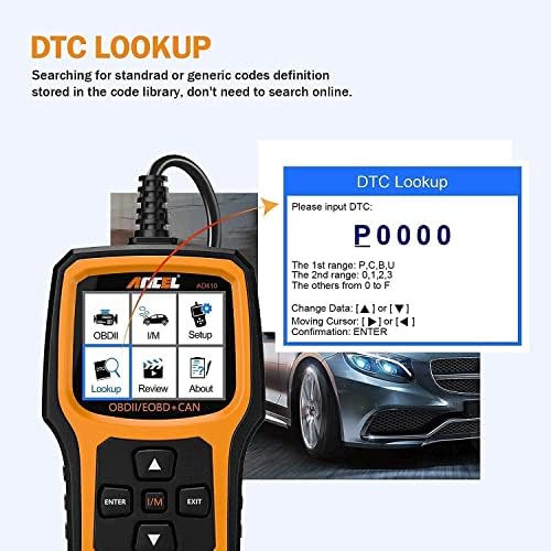 ANCEL AD410 Enhanced OBD II Vehicle Code Reader Automotive OBD2 Scanner with ANCEL Protective Case Storage Bag