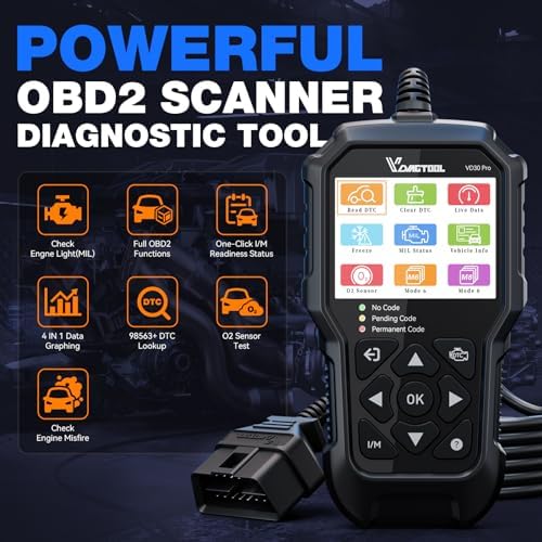 VDIAGTOOL VD30 Pro OBD2 Scanner, Check Engine Code Reader with Live Data