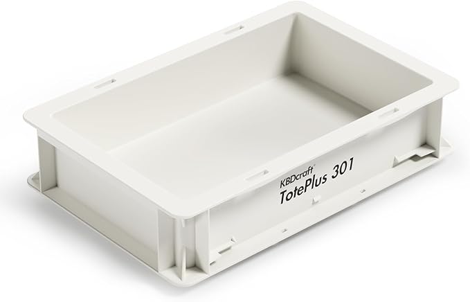 KBDcraft Stackable Storage Bin - Heavy-Duty Plastic Organizer Box and Tray with Straight Walls, small plastic bin totes for storage, 12"x8"x3", 0.5Gal, White, 1 Pack