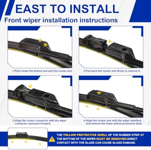 KAIYI 3 Pack Windshield Wipers Compatible with Lexus RX450h 2016-2021