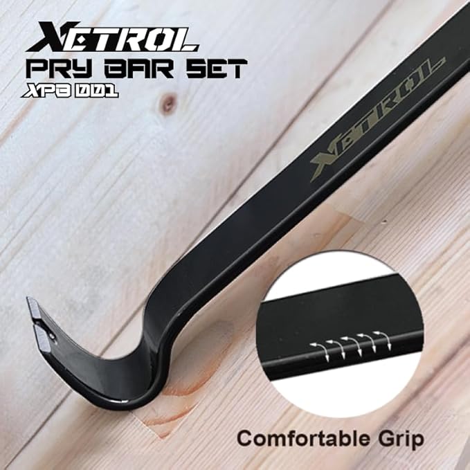 4-Piece Flat Pry Bar Set -15" 10" 7.5" 5.5" Crow Bar with Nail Puller,Utility Heavy Duty Claw Bar,Mini Pry Bar for Woodworking,Prying,Lifting,Pulling,Home Remolding & Woodworking