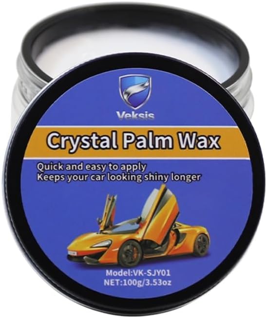 Car Wax Crystal Coating Paste - Long Lasting Ceramic Infused Protection, Deep High-Gloss Shine with Hydrophobic Effect - Easy DIY Paint Sealant for All Car Colors, UV Resistant Formula