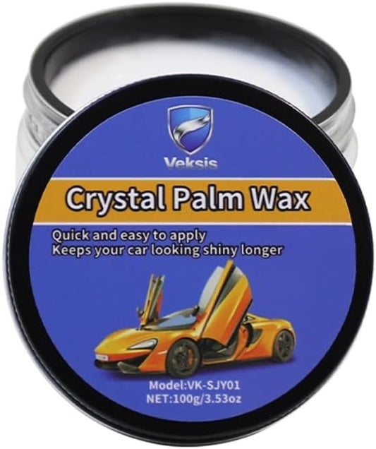 Car Wax Crystal Coating Paste - Long Lasting Ceramic Infused Protection, Deep High-Gloss Shine with Hydrophobic Effect - Easy DIY Paint Sealant for All Car Colors, UV Resistant Formula