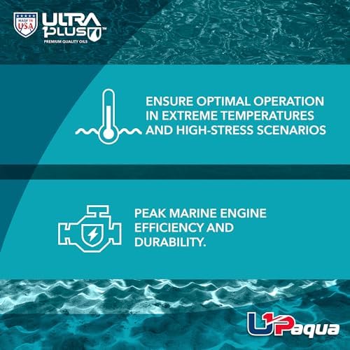 ULTRA 1PLUS U1P-Aqua SAE 25W-40 Synthetic Blend 4T Marine Engine Oil NMMA FC-W (Gallon) (Pack of 4)