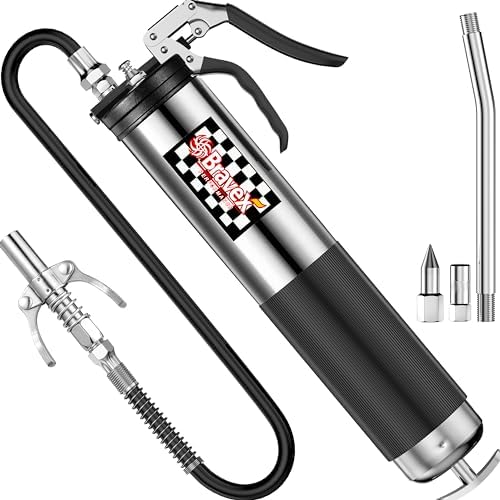 Pistol Grip Grease Gun 6000PSI, 18" Flexible Hose, Quick-Release Coupler
