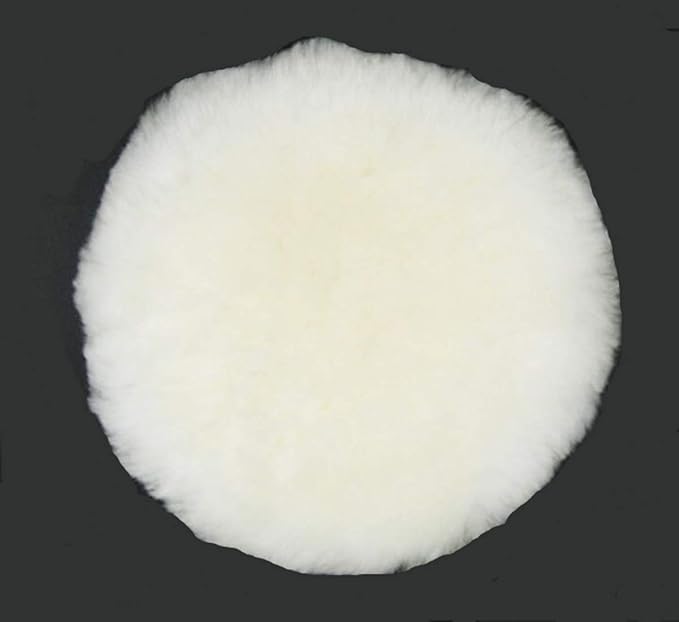 Sheepskin Wool Polishing Pad 3 Inches Soft Buffing Pads with Hook and Loop Back Wool Cutting Pad for Car, Furniture, Glass and So On (Pack of 10)