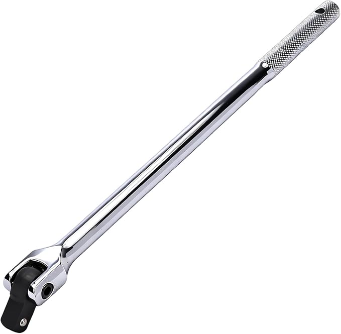 15-inch Dual Drive Breaker Bar 1/2 drive Flex Handle with 180° Rotatable Head