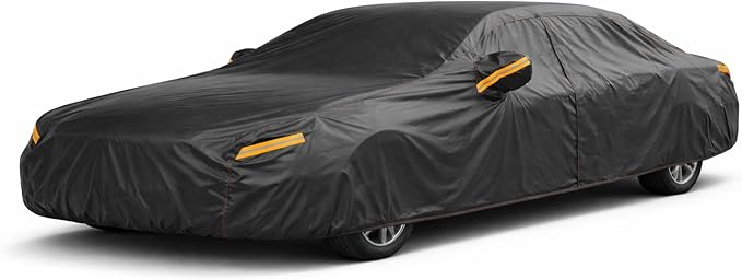 Large Sedan Car Covers for Automobiles All Weather Waterproof Universal Fit for Mercury Grand Marquis, Ford Crown Victoria, Cadillac Deville, Lincoln Town Car, Length 215 Inches