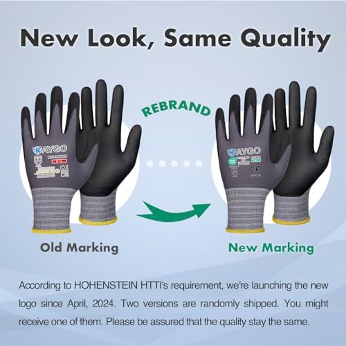 KAYGO Safety Work Gloves, MicroFoam Nitrile Coated, Men Women,KG18N