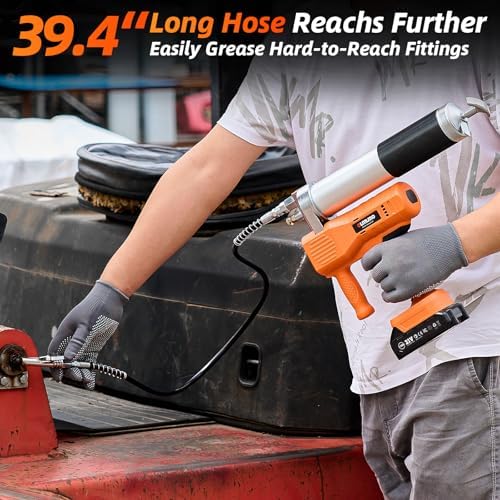 Cordless Electric Grease Gun 10000 PSI, 6.8 oz/min High Output