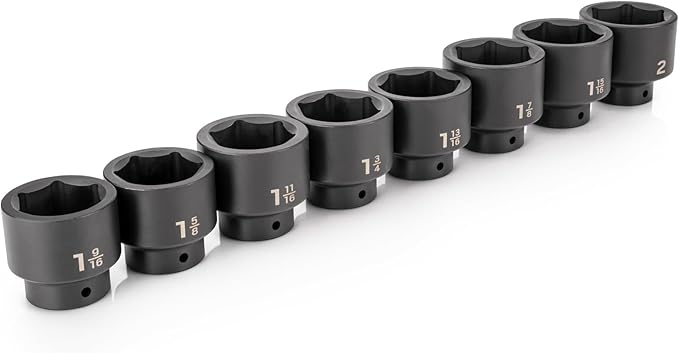 TEKTON 1/2 Inch Drive Shallow 6-Point Impact Socket Set, 8-Piece (1-9/16-2 in.) | SID92004