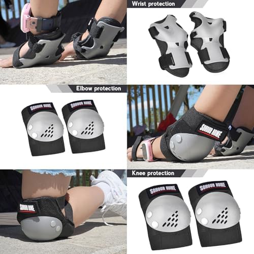 Kids Protective Gear Knee Pads Elbow Pads & Wrist Guards for Roller Skating