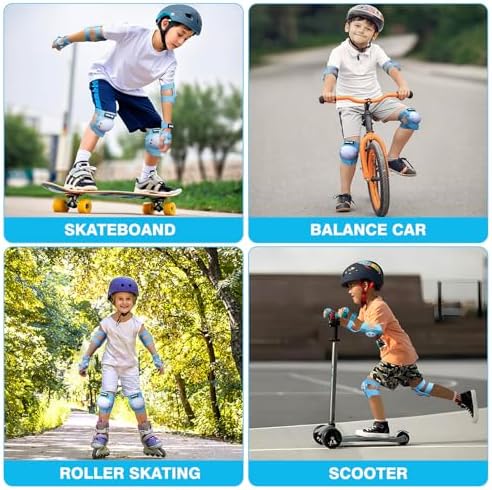 Kids Protective Gear Knee Pads Elbow Pads & Wrist Guards for Roller Skating