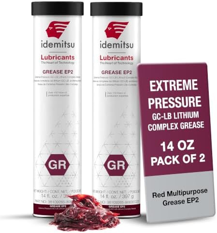 Idemitsu EP2 Red All Purpose Grease NLGI 2 – 14 oz Cartridge, 2 Pack