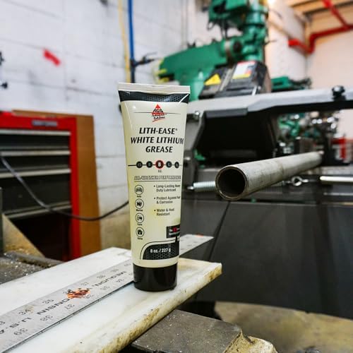 American Grease Stick Lith-Ease Premium White Lithium Grease 8oz Tube - Heavy-Duty, Multipurpose Lubricant for Automotive, Industrial & Household Use - Long-Lasting, Water & Heat Resistant