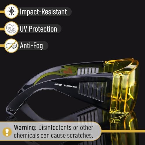 UNCO- Safety Goggles Over Glasses, Protective Goggles, Anti Fog, Work, Safety Glasses Over