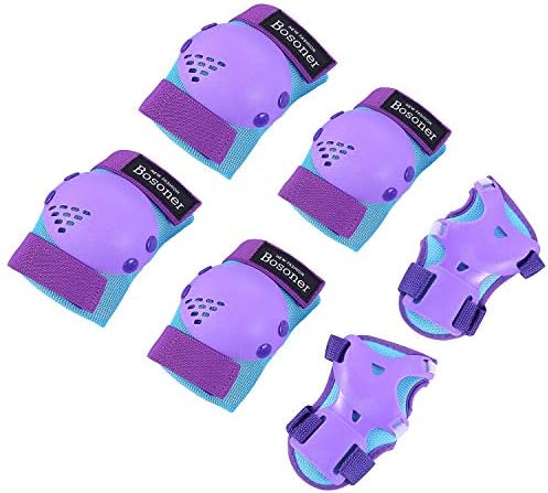 BOSONER Kids/Youth Knee Pad Elbow Pads for Roller Skates Cycling BMX Bike Skateboard Inline Rollerblading, Skating Skatings Scooter Riding Sports