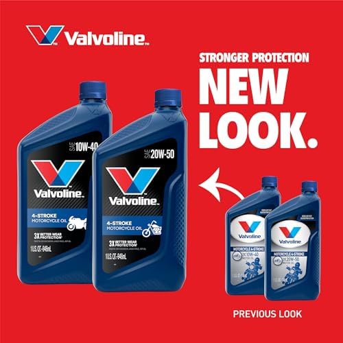 Valvoline 4-Stroke Motorcycle SAE 20W-50 Motor Oil 1 QT, Case of 6