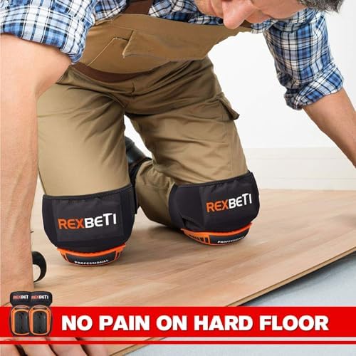 REXBETI Knee Pads for Men, Anti-slip Construction Gel Knee Pads for Work