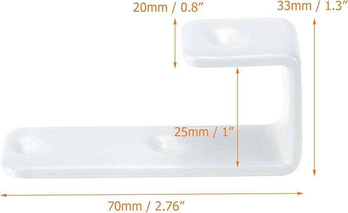Coshar Heavy Duty Hook Bracket Coated Stainless Steel J Hooks 1-Inch Inner Bunk Bed Ladder Hook Hardware for Bed Decor, Garage Storage, Cable Tool Organization - 4Pcs White