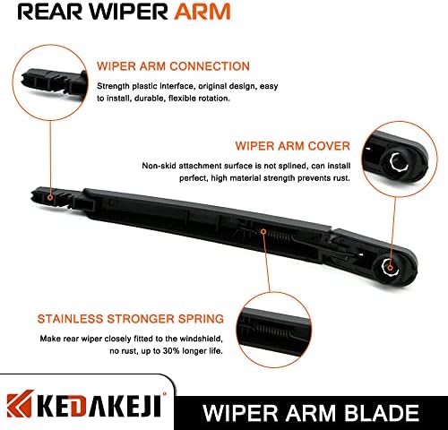 Rear Windshield Wiper Arm Blade Kit Set Compatible with Nissan Rogue 2014-2018 Compatible with Nissan Pathfinder 2013-2018