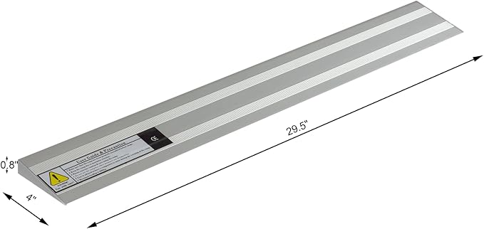 0.8" H x 29.5" W Doorway Ramp, Threshold Ramp for Transition Threshold, Step, Doorways, Lightweight Aluminum Non Slip Threshold Ramp