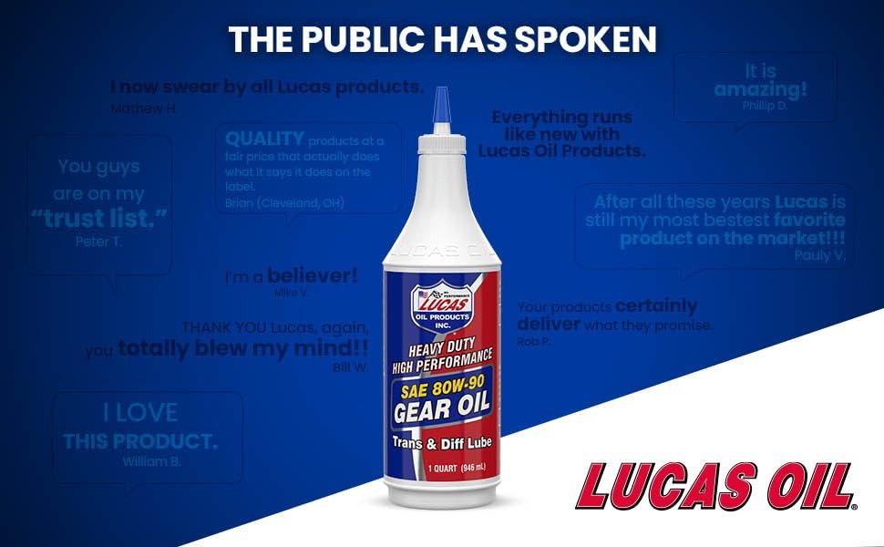 Lucas Oil 80W-90 Heavy Duty Gear Oil - 1 Quart (Pack of 2) for High Performance and Heavy-Duty Applications