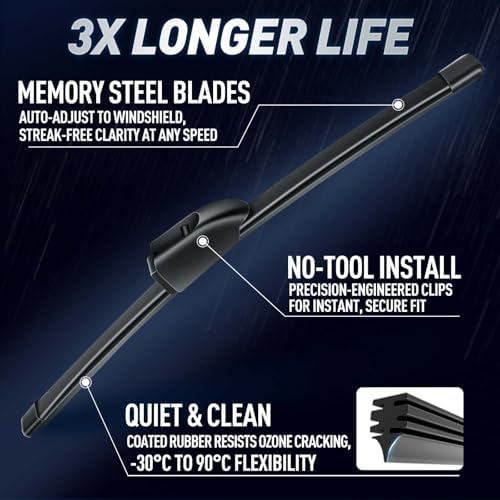 Rear Wipers for Jaguar F-PACE 2017-2025/ Alfa Romeo Stelvio 2018-2025