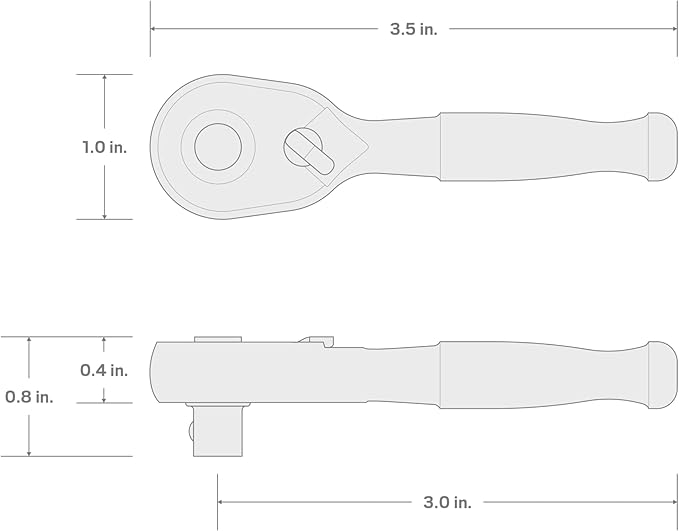TEKTON 1/4 Inch Drive x 3 Inch Quick-Release Stubby Ratchet | SRH11003