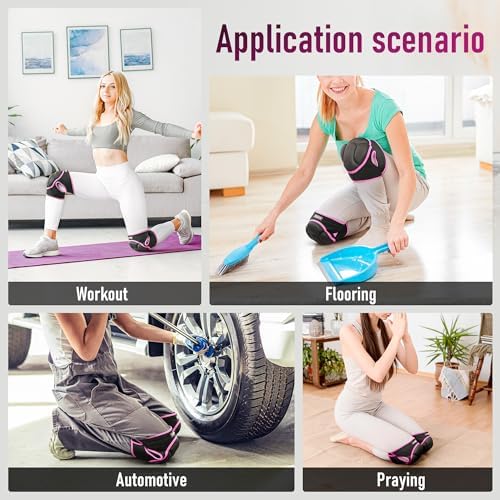 COOLJOB Women Knee Pads for Gardening Work, Floor Cleaning with Foam Pad