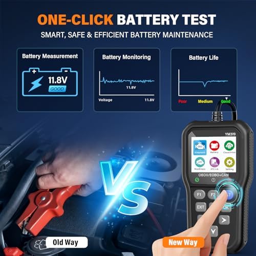 BluSon YM319 OBD2 Scanner Diagnostic Tool with Battery Tester, Scan Tool