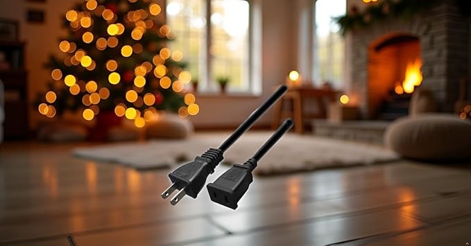 Toptekits (1.6ft/0.5m) USA Outlet Saver Power Extension Cord Cable 125V 10A 2-Prong 2 Outlets for NEMA 5-15P to NEMA 5-15R,Nice Short Little Extension