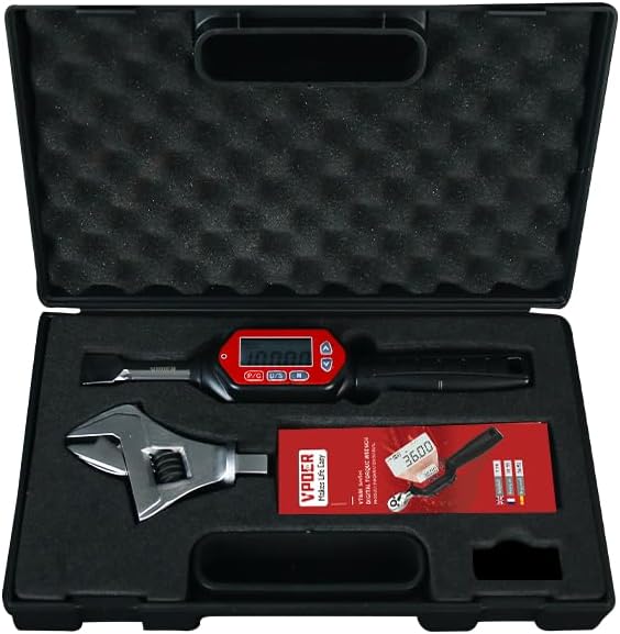 Digital Torque Wrench 5-35mm open end head interchangeable 2.2-73.7 ft-lbs (3-100 Nm) (26.5-885 inch pound) with Buzzer & LED, replaceable head Calibrated