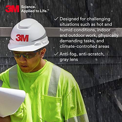 3M Safety Glasses, Solus 1000, Scotchgard Gray Lens, Blue/Black Frame