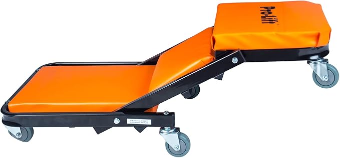 Pro-Lift Foldable Z Creeper - 2-in-1 Rolling Folding Car Creeper & Seat - 40" Adjustable Roller Garage Chair Lay Down or Sit, 450 LBS Capacity Under Car Roller Creeper with 6 Swivel Casters