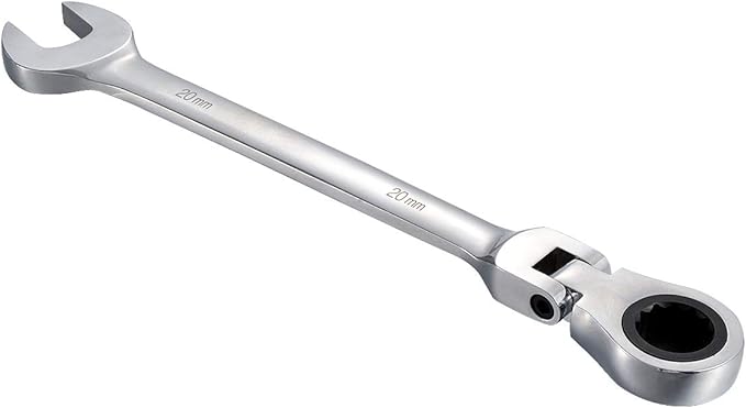 KATUR 20mm Ratcheting Wrench Set Flexible Pivoting Head Ratchet Combination Spanner Wrench Chrome Vanadium Steel Metric Tool (20mm)