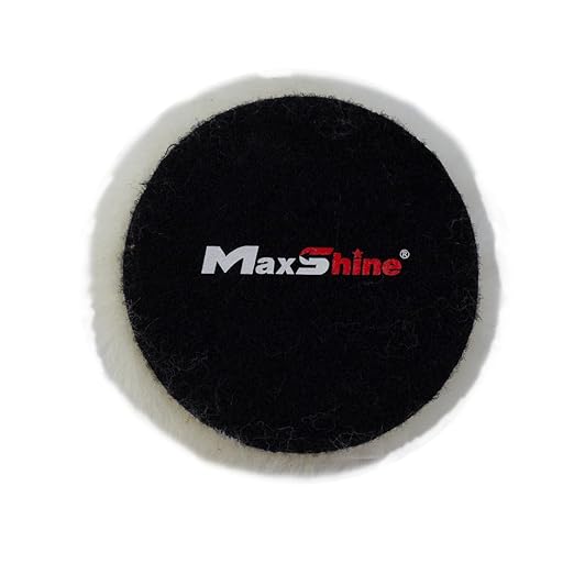 Maxshine 5" Universal Wool Buffing Polishing Pad – 100% Natural Wool with Hook & Loop – Professional Pad for Paint Correction & Oxidation Removal – DA & Rotary Compatible (125mm)