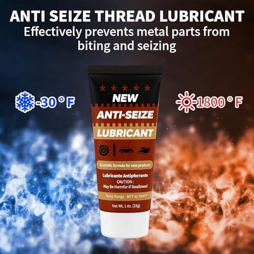 Copper Anti-Seize Brake Caliper Grease & Thread Lubricant - High Temp Copper Antiseize Compound Prevents Noise, Seizes - Use for Brake Pins, Bolts, Spark Plugs, Automotive Application - 1oz Tube 1Pack